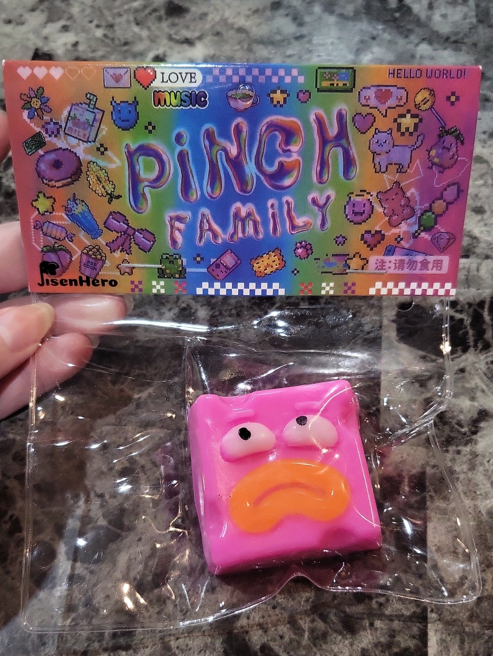 Pinch Family Square Face Squishy Toy
